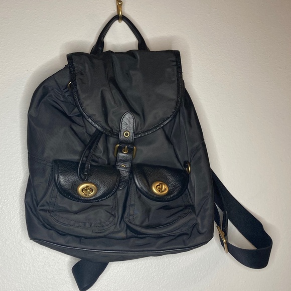 Coach Nylon Leather Cargo Backpack with Vintage Rose Print Lining main image 10